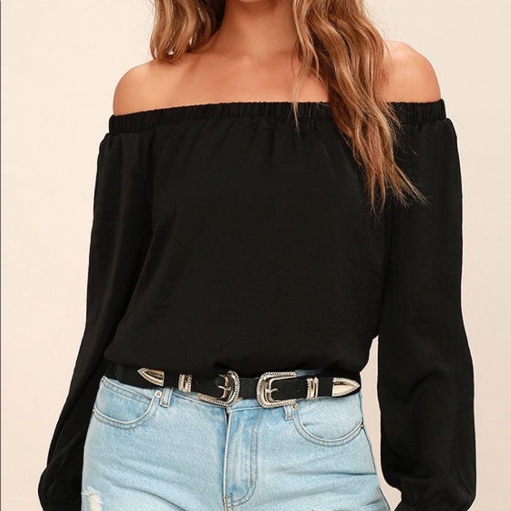 Off the shoulder black top
